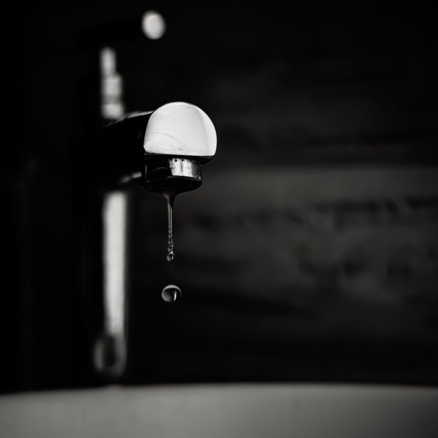 Water falling from a tap